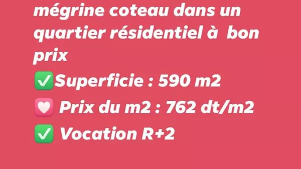 Exceptional Land Opportunity in Mégrine Coteaux