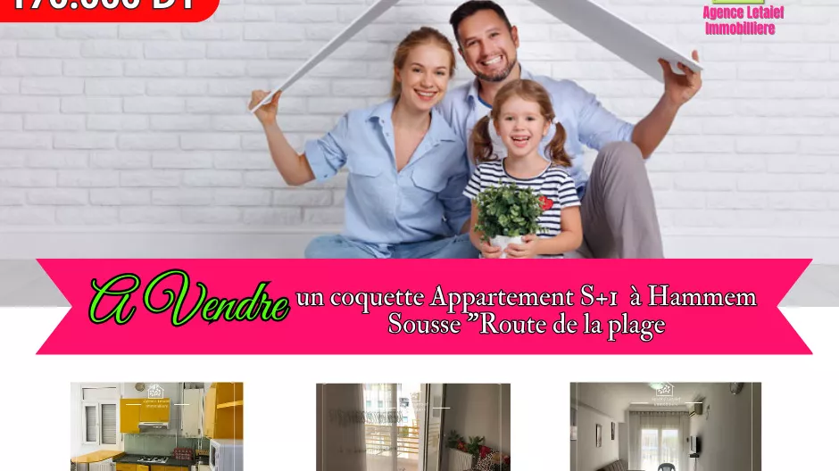 Spacious S+1 Apartment in Hammem Sousse, "Route de la Plage"