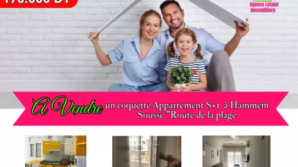 Spacious S+1 Apartment in Hammem Sousse, "Route de la Plage"