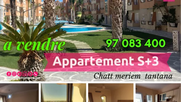 Spacious S+3 Apartment for Sale in Chatt Meriem, Sousse