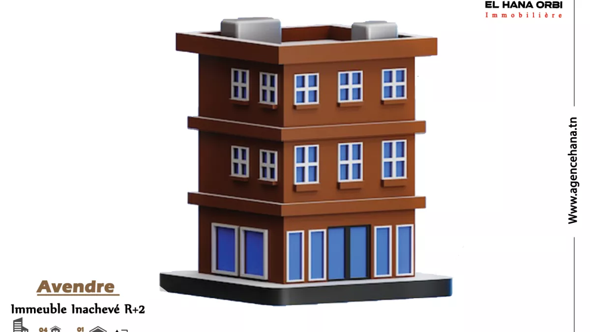 فرصة استثمارية استثنائية في المهدية: بناية R+2 نصف مُنجزة على الطريق الرئيسي