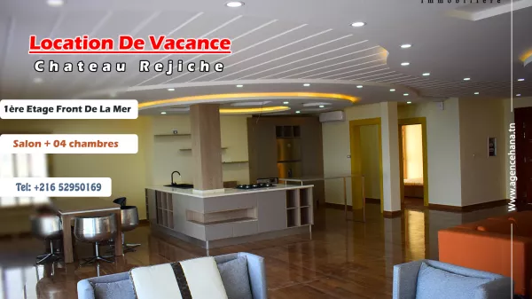 Seafront Castle Vacation Rental on 1st Floor in Rejiche, Mahdia