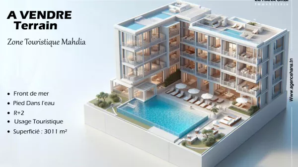 Exceptional Seafront Plot for Hotel or Guesthouse in Mahdia