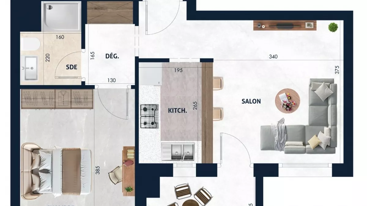 Luxurious S+1 Apartment with Balcony in AFH2 Mrezga, Nabeul - An Ideal Investment Opportunity!