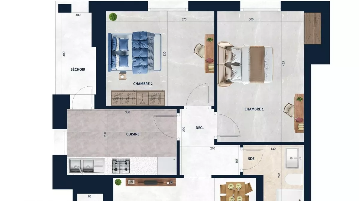 Traumwohnung S+2 mit Balkon in AFH2 Mrezga - Eine Ideale Investition für ein Traumleben