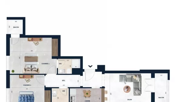 Dream Apartment S+2 with Balcony in AFH2 Mrezga, Nabeul - A Unique Opportunity!