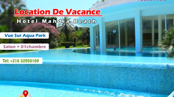 Luxury S+1 Apartment for Vacation at Mahdia Beach Hotel in Mahdia