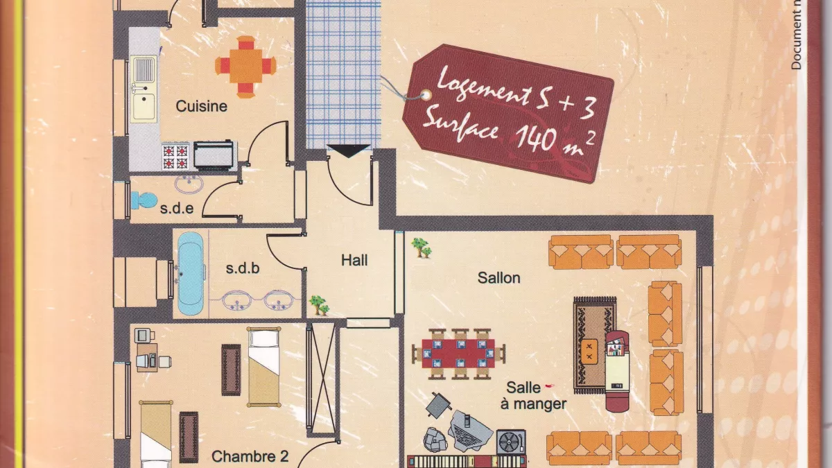 شقة فاخرة من نوع S+3 مع منظر بانورامي – مدينة الجديدة 3، بن عروس