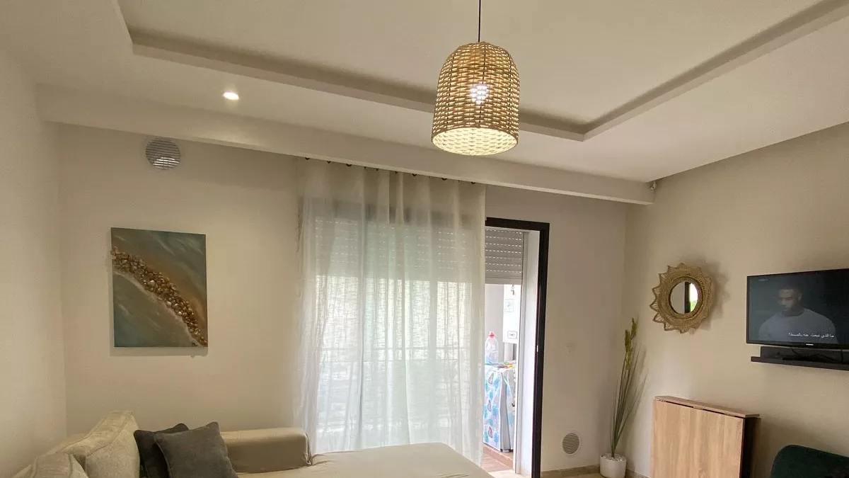 شقة هادئة من نوع S+1 في أفح مرزقة، نابل: ملاذ على الشاطئ