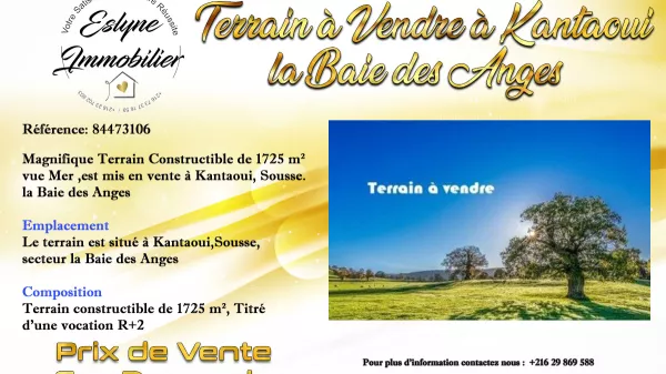 Stunning Sea-View Plot in Baie des Anges, Kantaoui