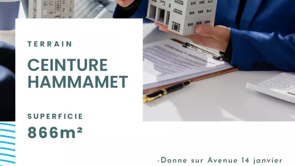 Strategic Land Plot of 866m² in Hammamet's Belt