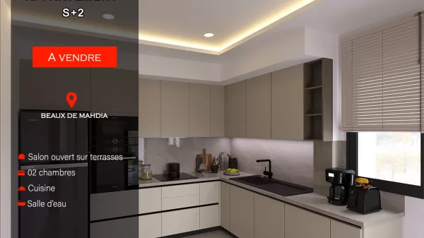 Luxury S+2 Apartment for Sale in Mahdia