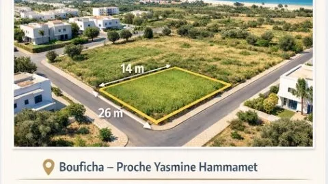 Corner Plot of 379 m² in Bouficha, Yasmine Hammamet - An Exceptional Investment Opportunity