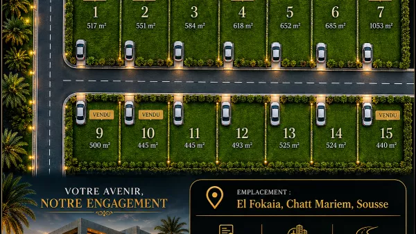 أرض للبيع في Chatt Mariem، سوسة