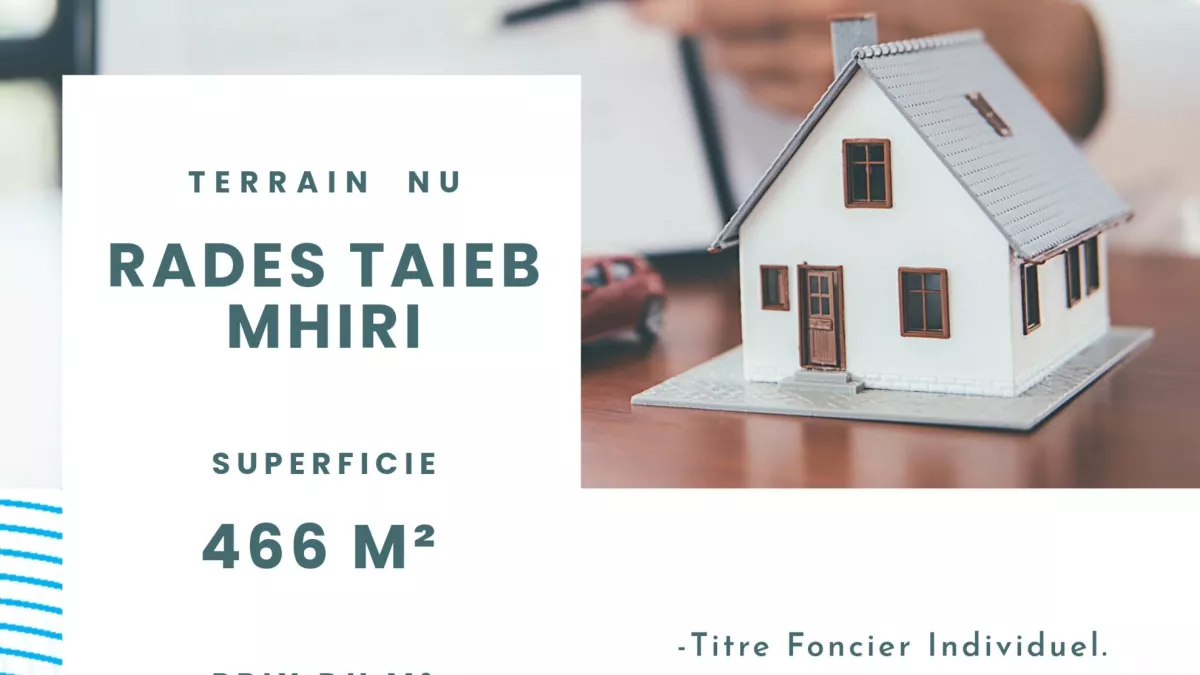For Sale: 466m² Fenced Plot in Rades Cité Taieb Mhiri