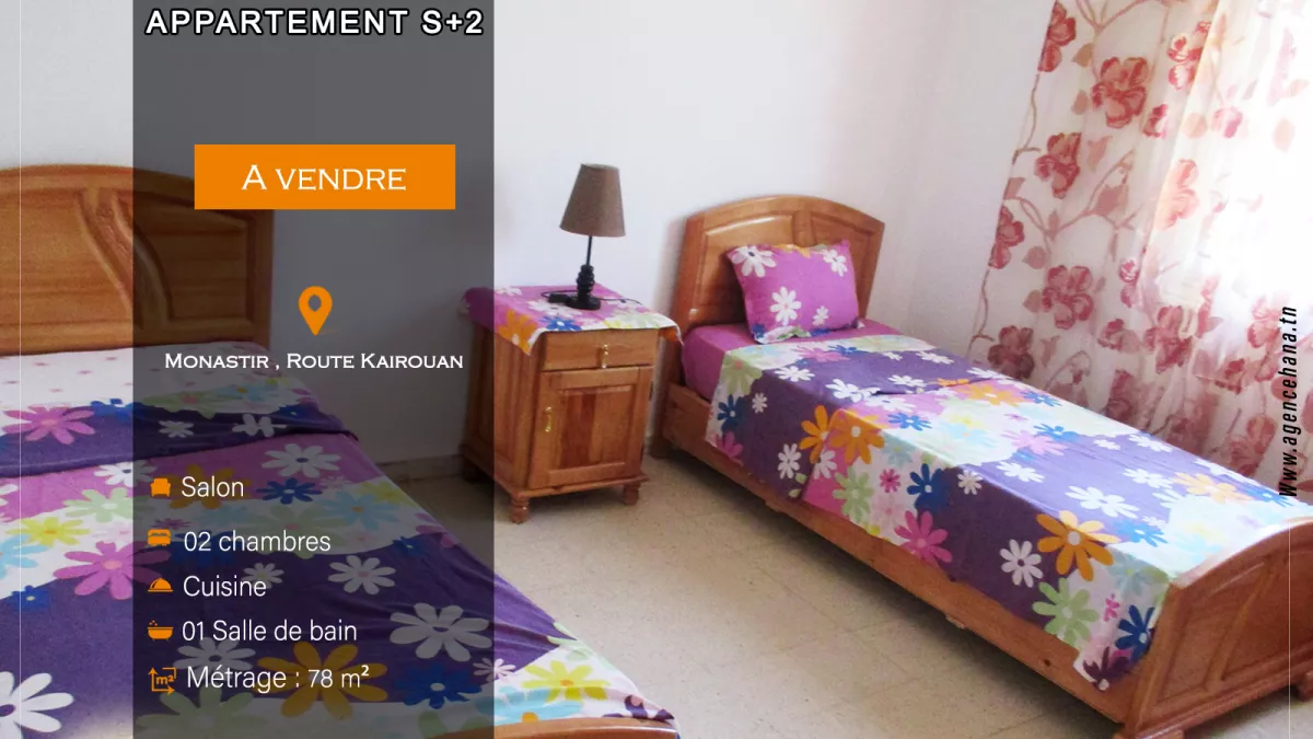 Luxury S+2 Apartment for Sale in the Heart of Monastir