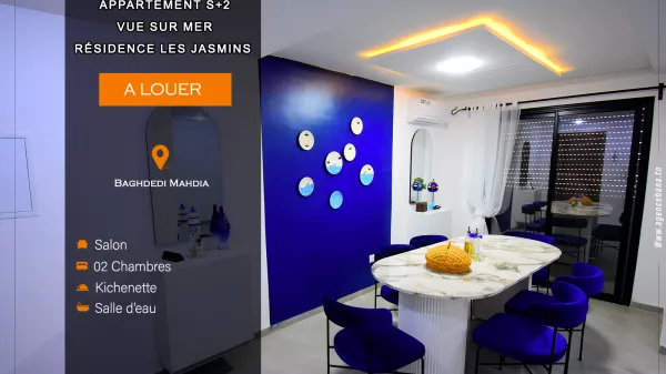 Stunning S+2 Apartment for Rent in Mahdia, Breathtaking Sea View