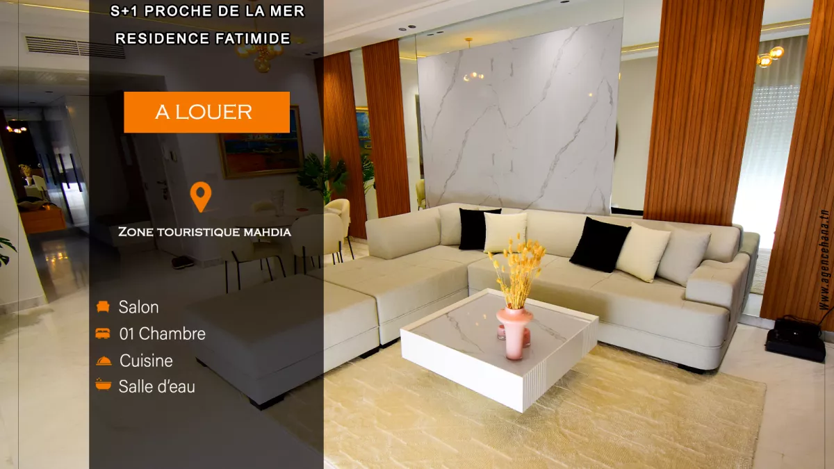 Luxury S+1 Apartment for Rent in Mahdia, Close to the Beach