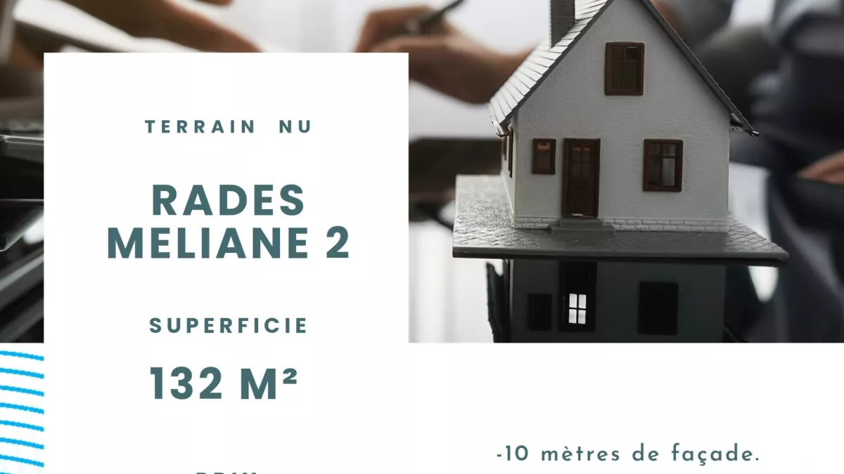 للبيع: أرض صافية بمساحة 132م² في رادس Meliane 2